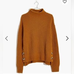 Madewell Women's Mustard Sweater with Button Detail